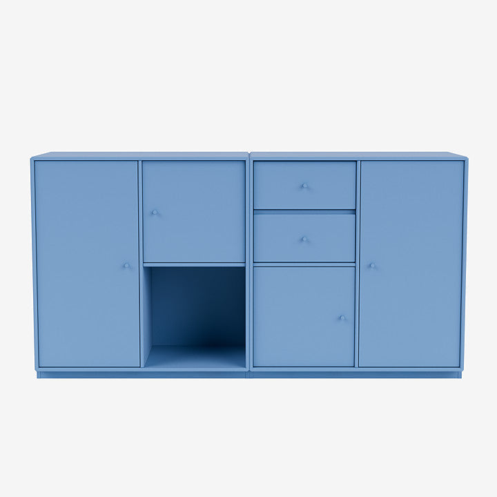 Buffet Couple par Peter J. Lassen - Montana-154 Azure-Plinthe h 3cm-The Woods Gallery