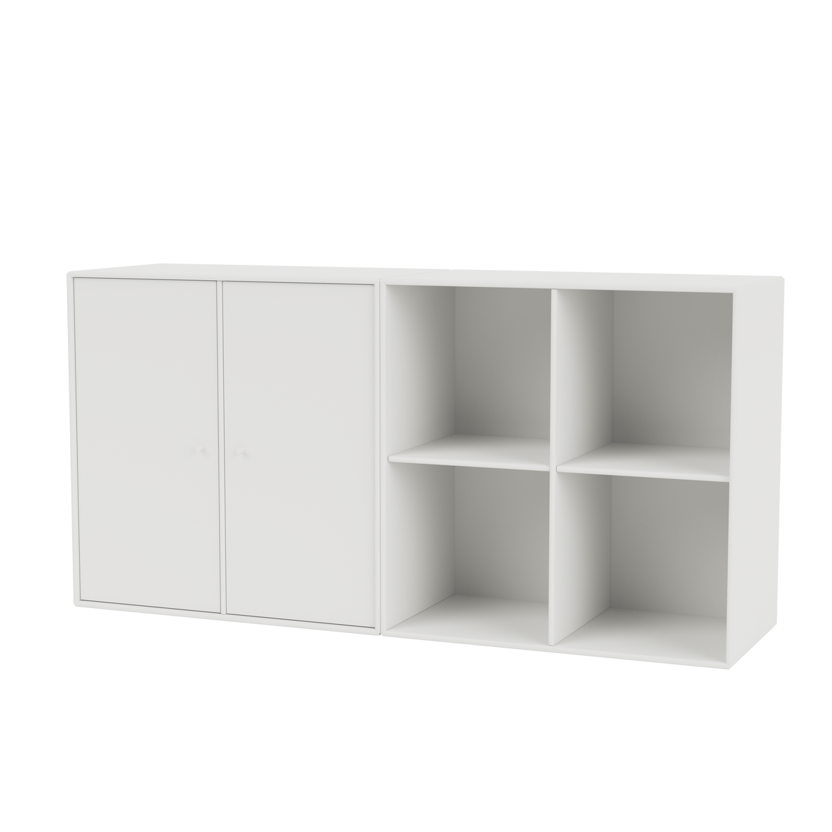 Buffet Pair par Peter J. Lassen, laque 01 White, suspendu au mur, packshot Montana