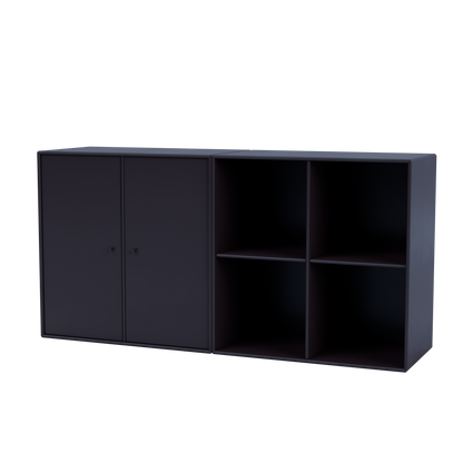 Buffet Pair par Peter J. Lassen, laque 147 Shadow, suspendu au mur, packshot Montana