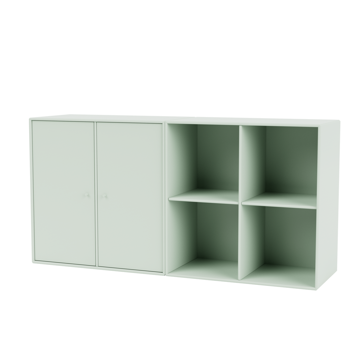 Buffet Pair par Peter J. Lassen, laque 161 Mist, suspendu au mur, packshot Montana