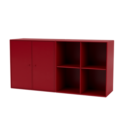 Buffet Pair par Peter J. Lassen, laque 165 Beetroot, suspendu au mur, packshot Montana