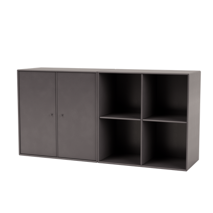 Buffet Pair par Peter J. Lassen, laque 35 Coffee, suspendu au mur, packshot Montana