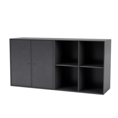 Buffet Pair par Peter J. Lassen, laque 36 Coal, suspendu au mur, packshot Montana