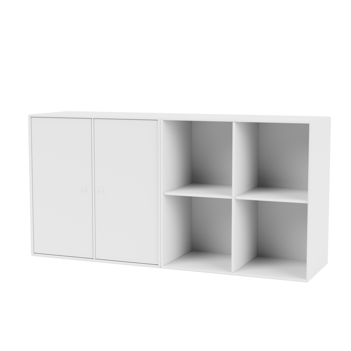 Buffet Pair par Peter J. Lassen, laque 38 Snow, suspendu au mur, packshot Montana