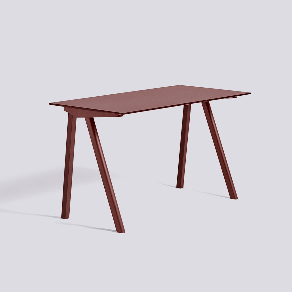 Bureau CPH 90 de Ronan et Erwan Bouroullec - Hay-Chêne massif laqué bordeaux, plateau linoléum bordeaux-The Woods Gallery