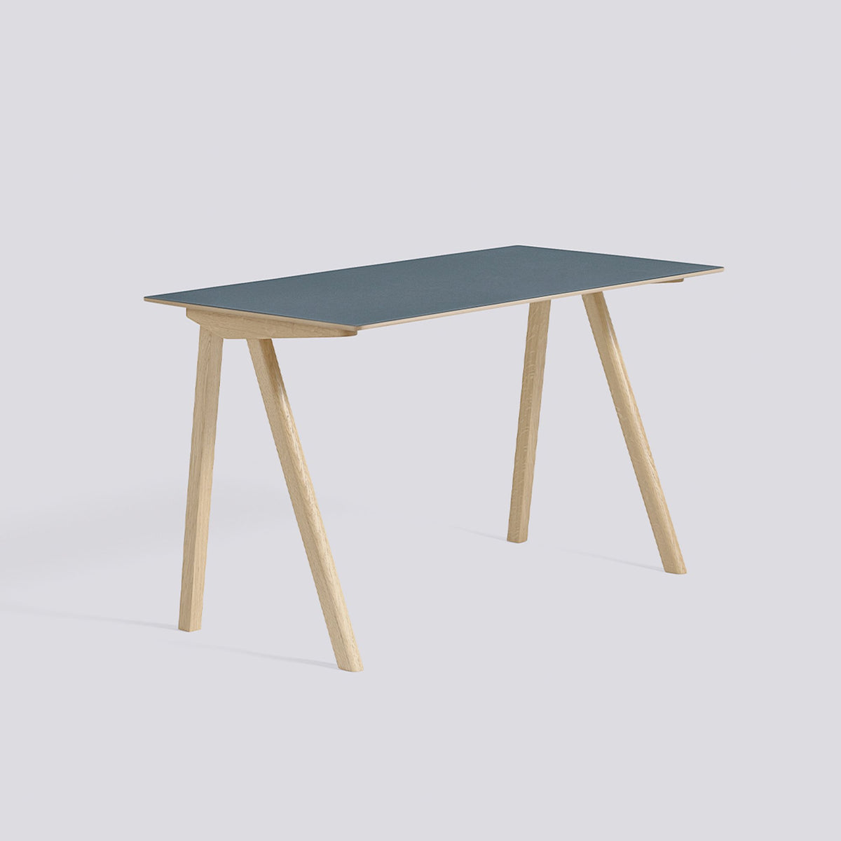 Bureau CPH 90 de Ronan et Erwan Bouroullec - Hay-Chêne massif laqué, plateau linoléum bleu fumé-The Woods Gallery