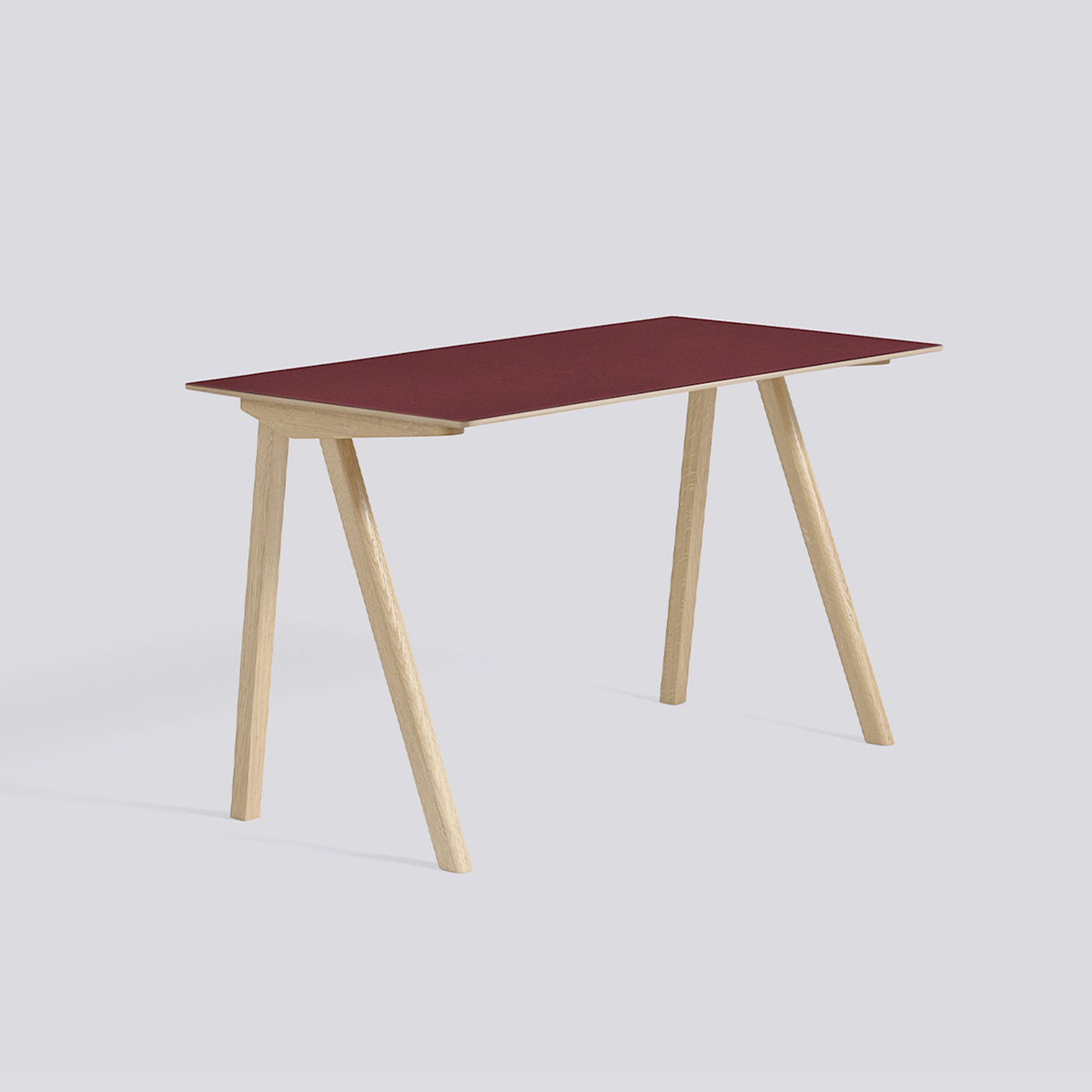 Bureau CPH 90 de Ronan et Erwan Bouroullec - Hay-Chêne massif laqué, plateau linoléum bordeaux-The Woods Gallery