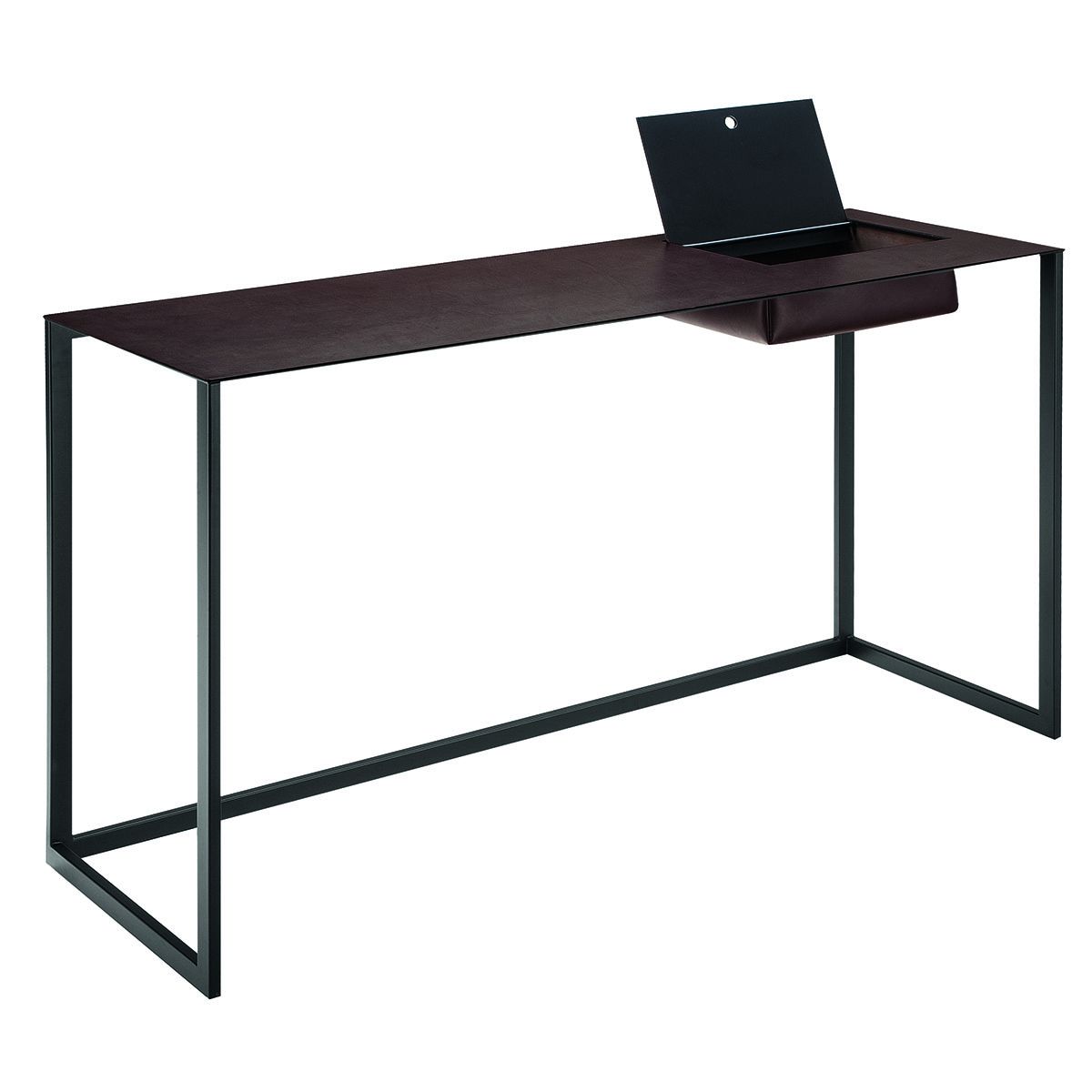 Bureau-Console Calamo L 130 cm par Gabriele Rosa - Zanotta-avec un ordinateur portable ouvert-The Woods Gallery
