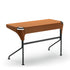 Bureau Tucano L 115 cm par Monica Förster - Zanotta-cuir fauve sur piètement noir, de trois quarts-The Woods Gallery