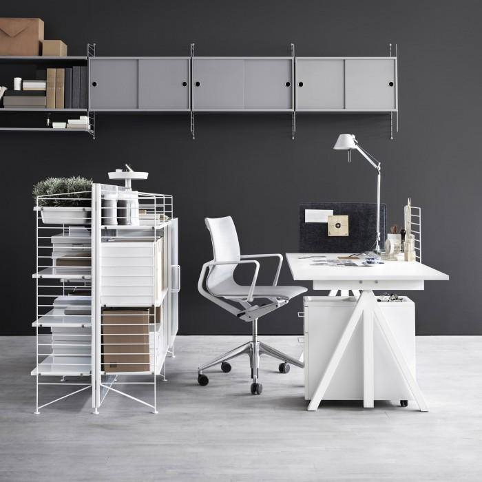 Bureau ajustable String Works - String Furniture-L 120-Blanc-The Woods Gallery
