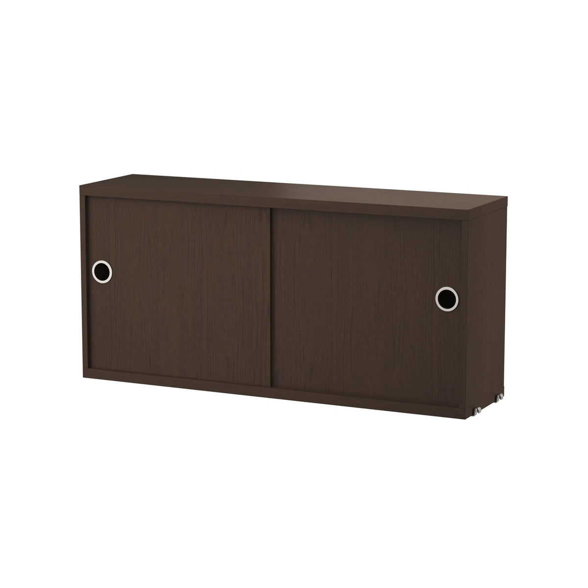 Caisson Cabinet coulissant de Nils Strinning, String Furniture, coloris chêne foncé, 78x20cm, packshot sur fond blanc