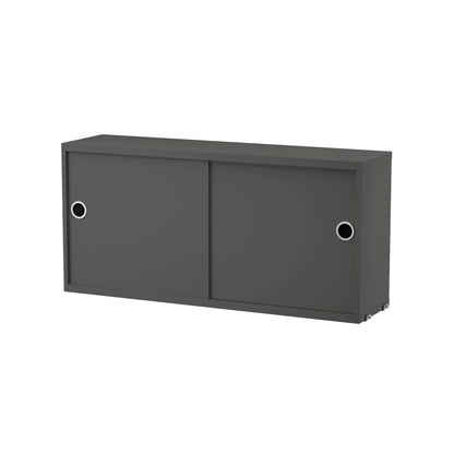 Caisson Cabinet coulissant de Nils Strinning, String Furniture, coloris gris foncé, 78x20cm, packshot sur fond blanc