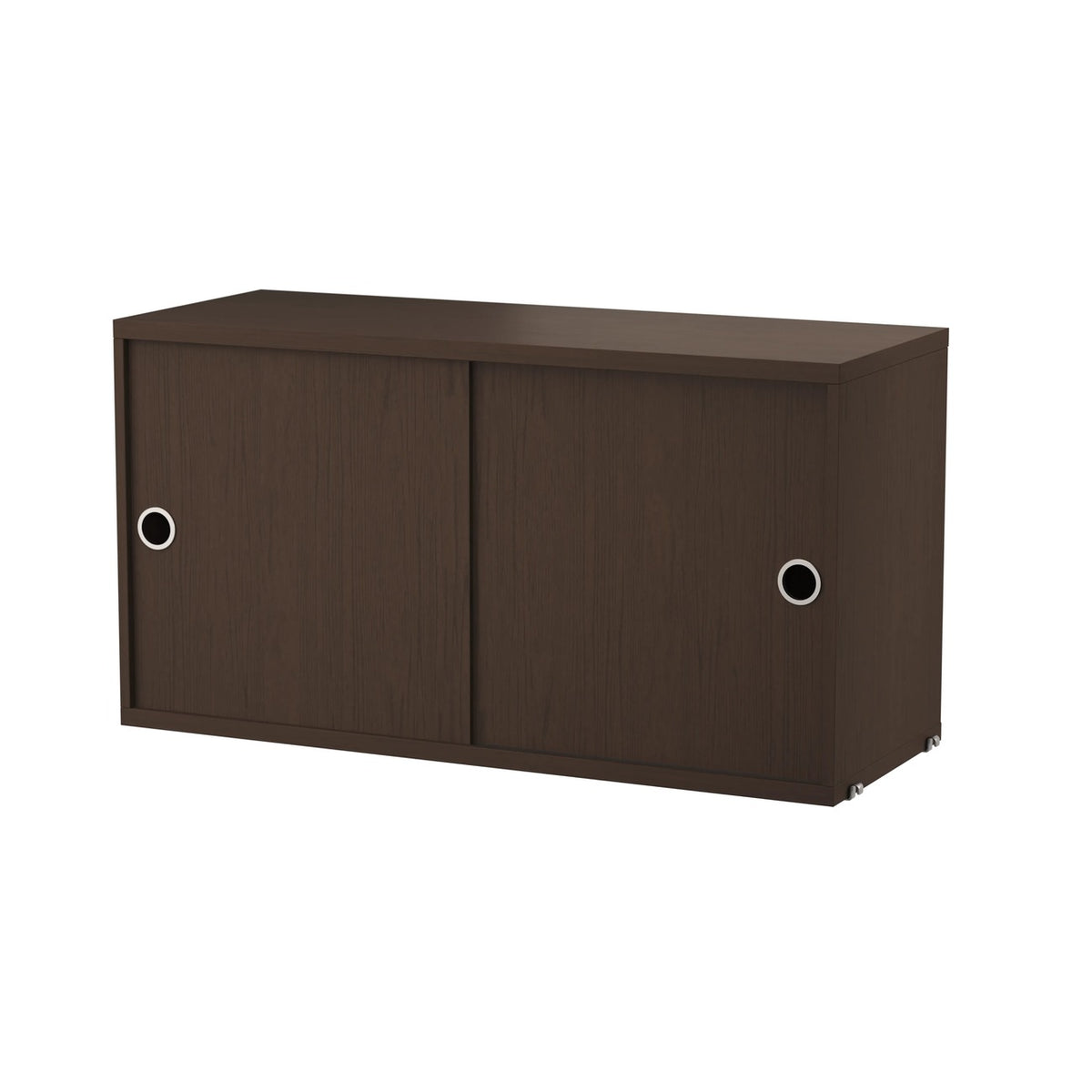 Caisson Cabinet coulissant de Nils Strinning, String Furniture, coloris chêne foncé, 78x30cm, packshot sur fond blanc