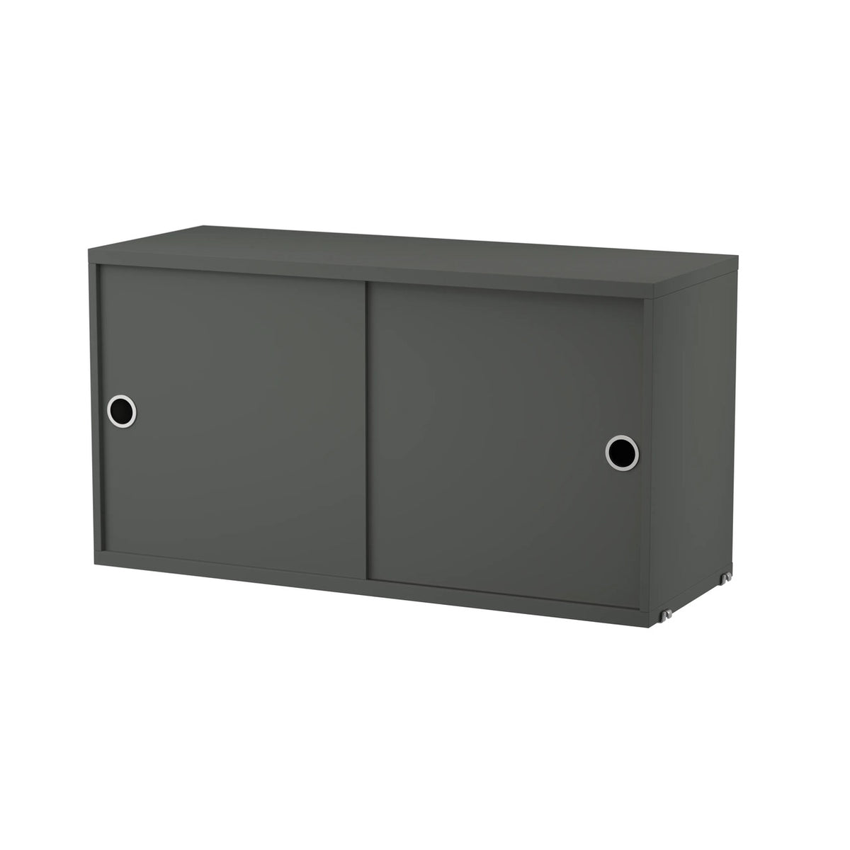 Caisson Cabinet coulissant de Nils Strinning, String Furniture, coloris gris foncé, 78x30cm, packshot sur fond blanc
