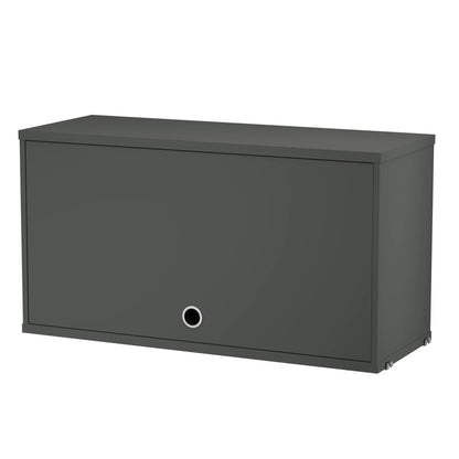 Caisson à porte battante verticale, String Furniture, coloris gris foncé, packshot sur fond blanc