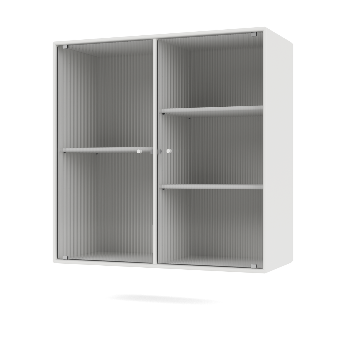 Cabinet Ripple II par Peter J. Lassen, laque 01 White, suspendu au mur, packshot Montana