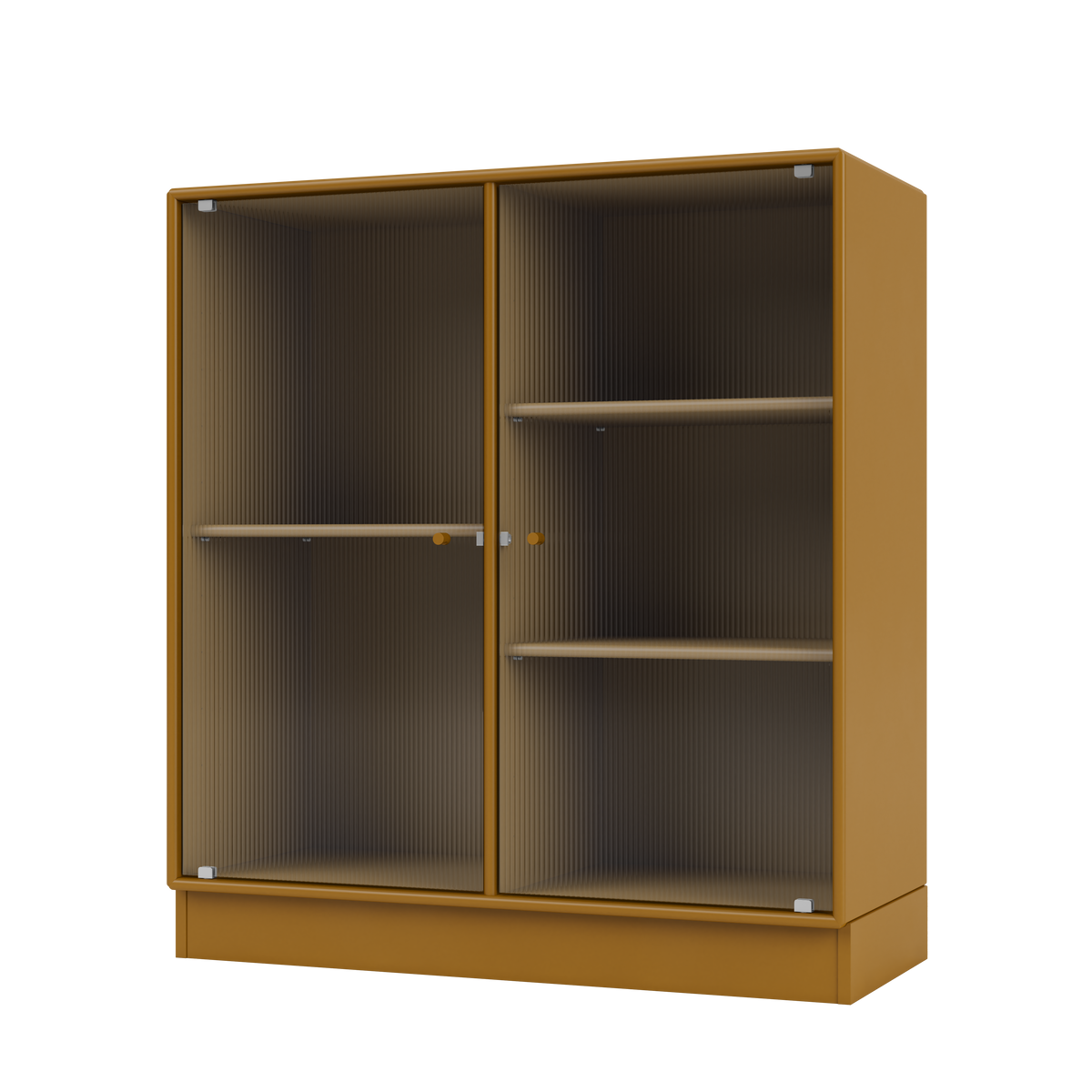 Cabinet Ripple II par Peter J. Lassen, laque 142 Amber, sur socle de 7 cm, packshot Montana