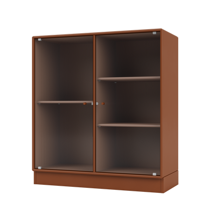 Cabinet Ripple II par Peter J. Lassen, laque 146 Hazelnut, sur socle de 7 cm, packshot Montana