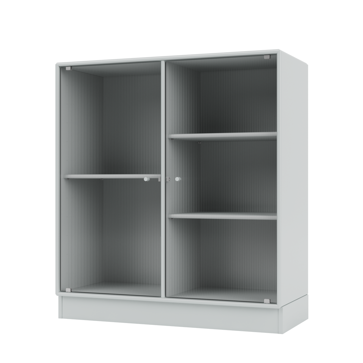 Cabinet Ripple II par Peter J. Lassen, laque 156 Oyster, sur socle de 7 cm, packshot Montana