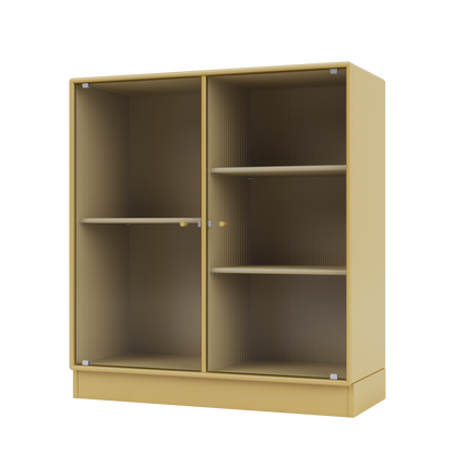 Cabinet Ripple II par Peter J. Lassen, laque 157 Cumin, sur socle de 7 cm, packshot Montana