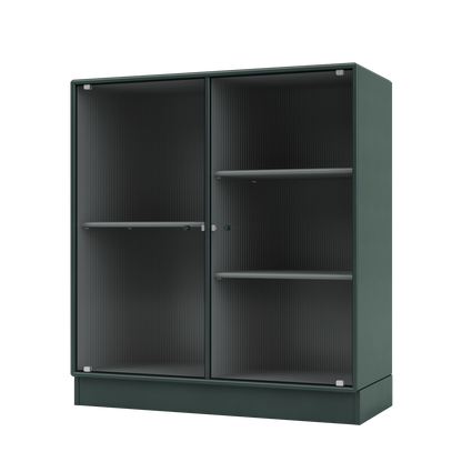 Cabinet Ripple II par Peter J. Lassen, laque 163 Black Jade, sur socle de 7 cm, packshot Montana
