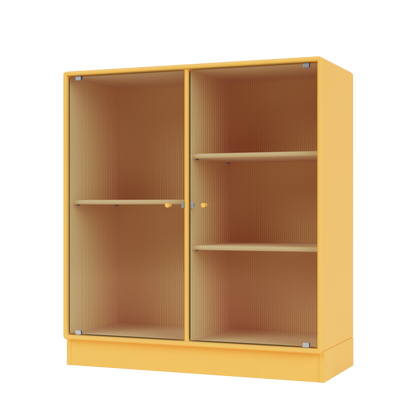 Cabinet Ripple II par Peter J. Lassen, laque 166 Acacia, sur socle de 7 cm, packshot Montana