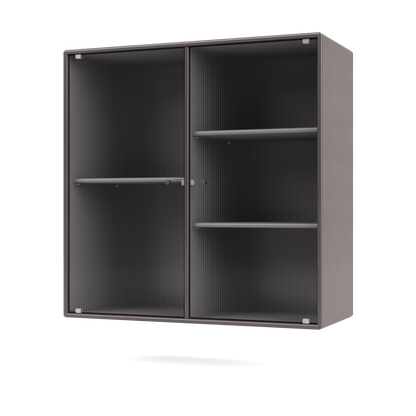 Cabinet Ripple II par Peter J. Lassen, laque 35 Coffee, suspendu au mur, packshot Montana