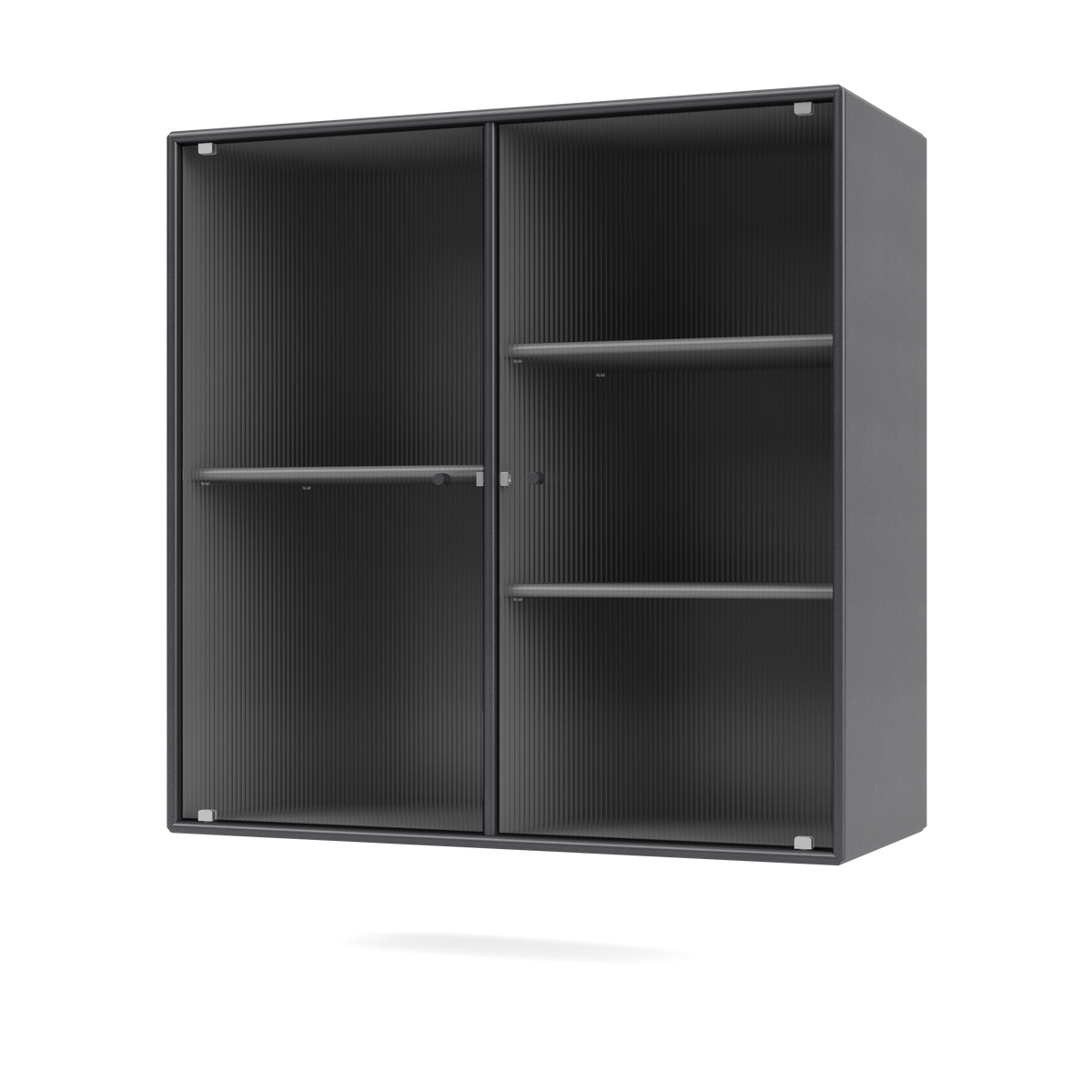 Cabinet Ripple II par Peter J. Lassen, laque 36 Coal, suspendu au mur, packshot Montana