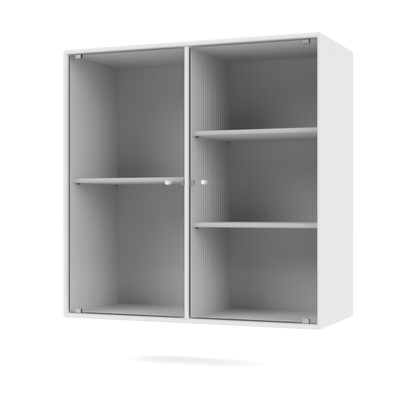Cabinet Ripple II par Peter J. Lassen, laque 38 Snow, suspendu au mur, packshot Montana