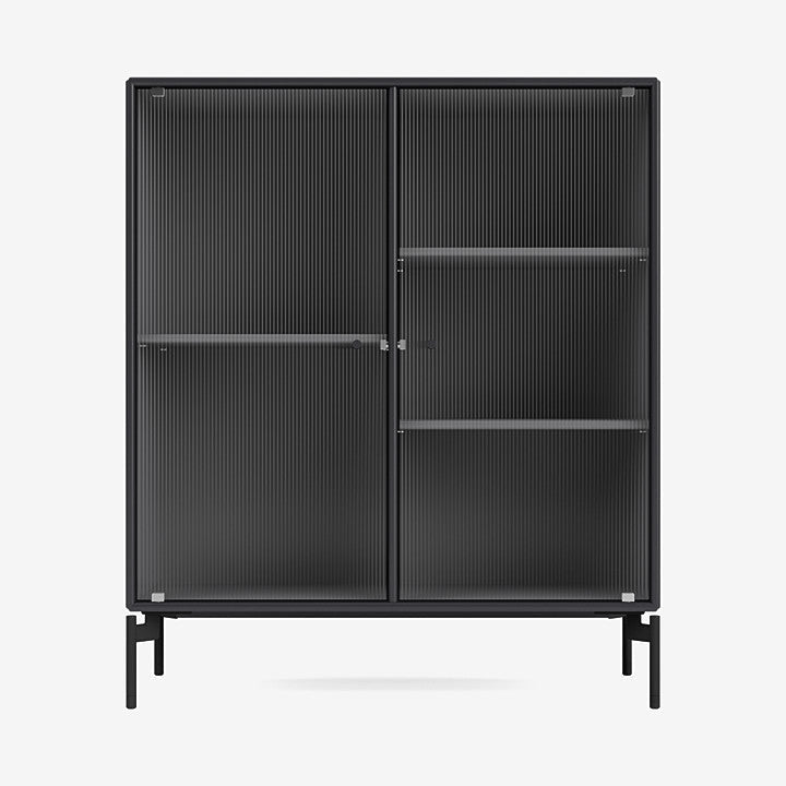 Cabinet Ripple II par Peter J. Lassen - Montana-04 Anthracite-Pieds h 12.6cm-The Woods Gallery