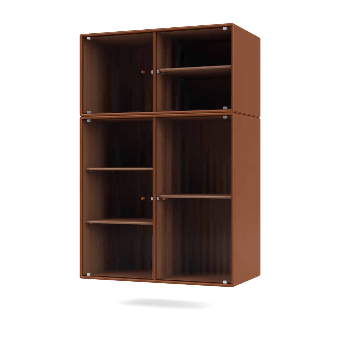 Cabinet Ripple III par Peter J. Lassen, laque 146 Hazelnut, suspendu au mur, packshot Montana