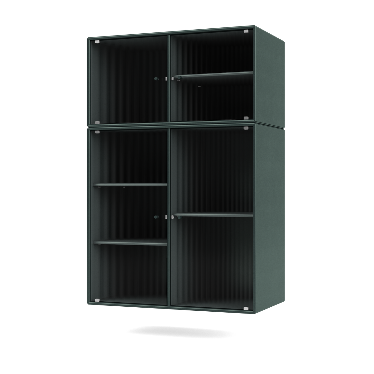 Cabinet Ripple III par Peter J. Lassen, laque 163 Black Jade, suspendu au mur, packshot Montana