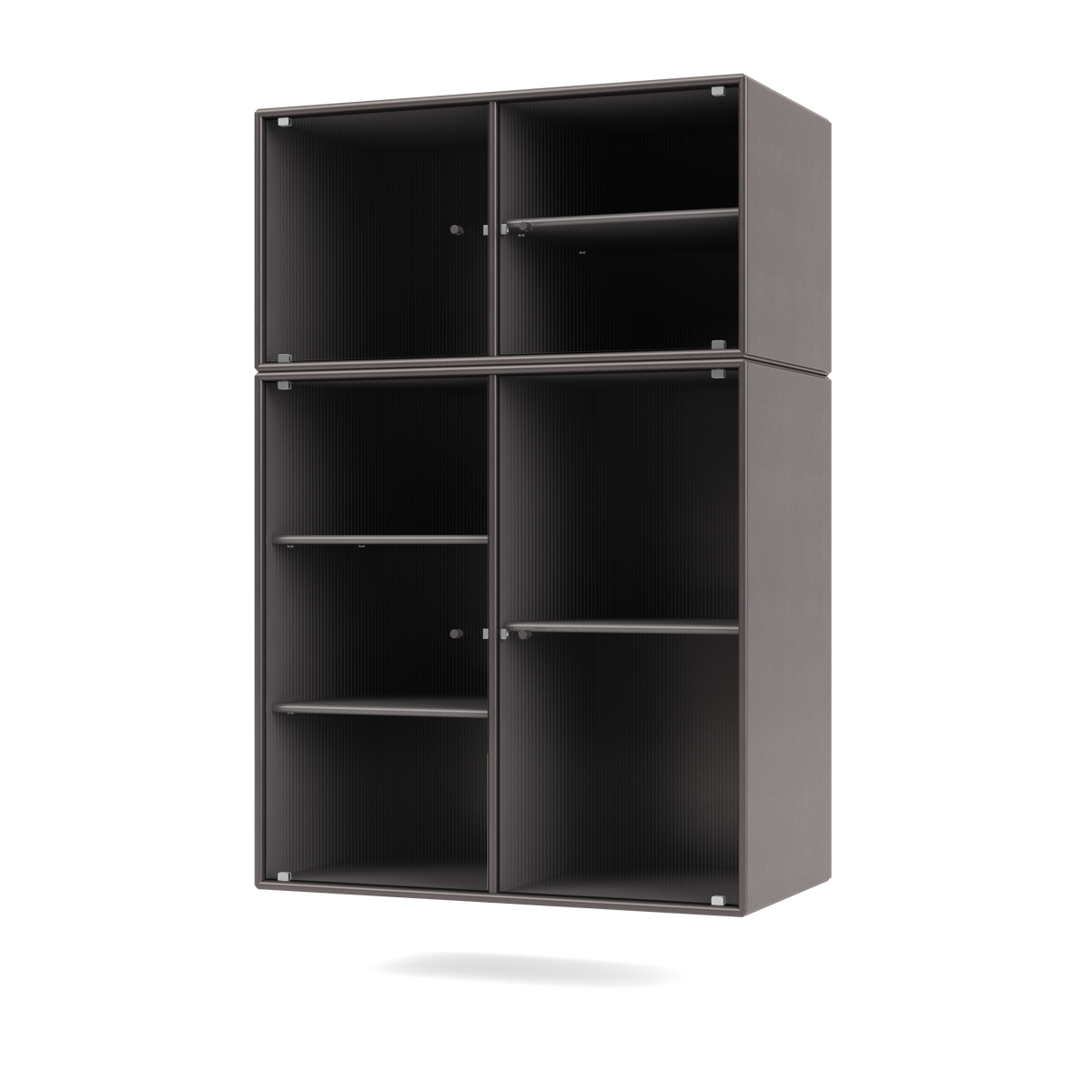 Cabinet Ripple III par Peter J. Lassen, laque 35 Coffee, suspendu au mur, packshot Montana