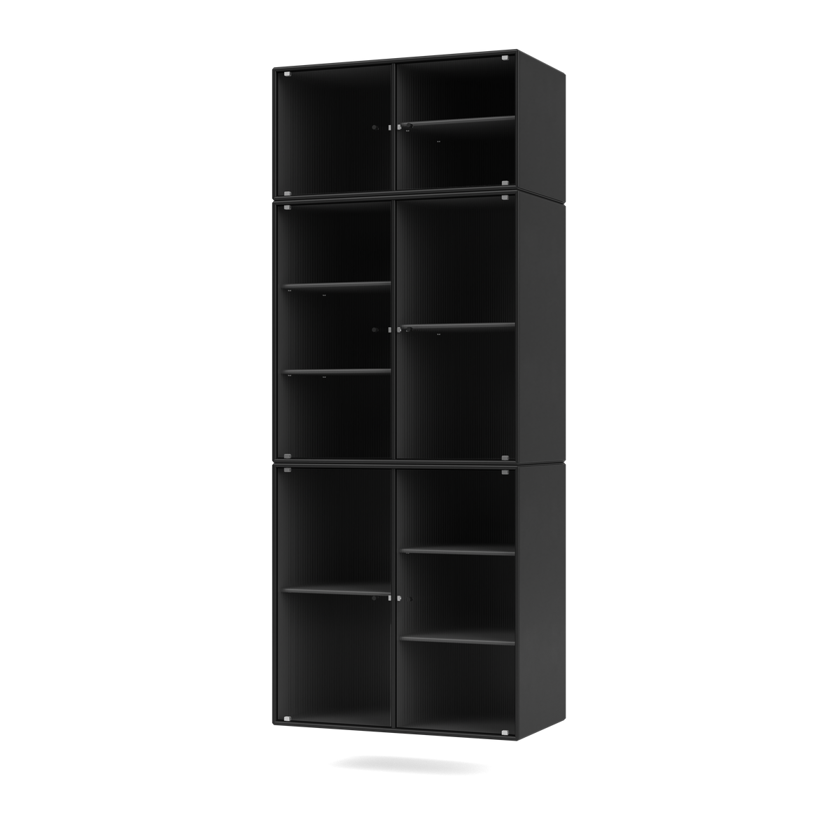 Cabinet Ripple IV par Peter J. Lassen, laque 05 Black, suspendu au mur, packshot Montana