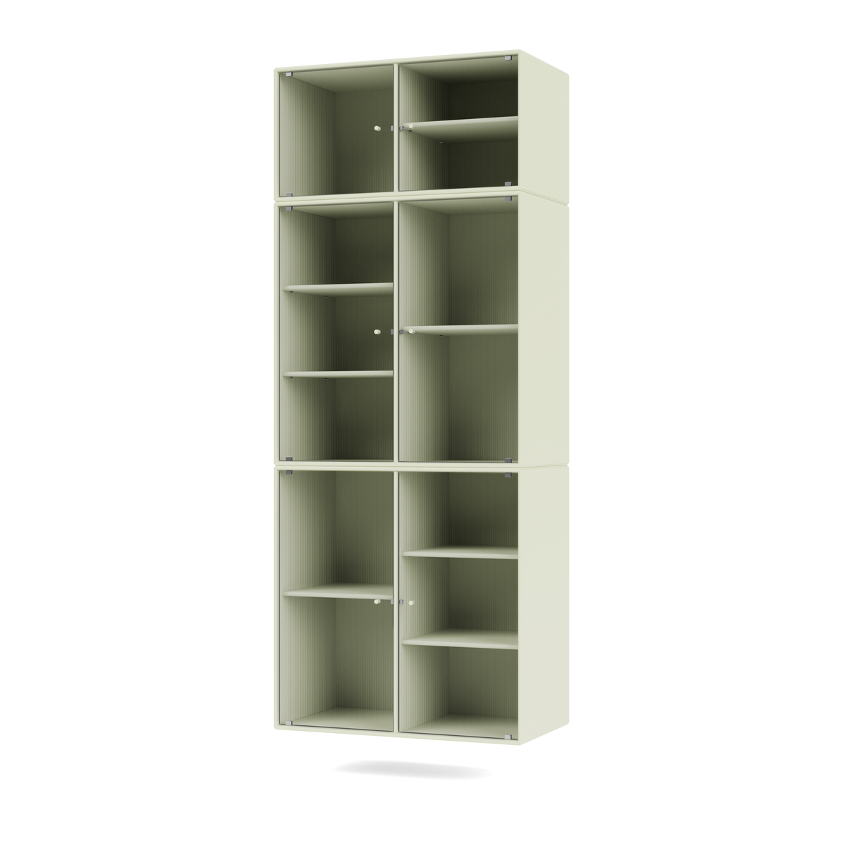Cabinet Ripple IV par Peter J. Lassen, laque 140 Pomelo, suspendu au mur, packshot Montana