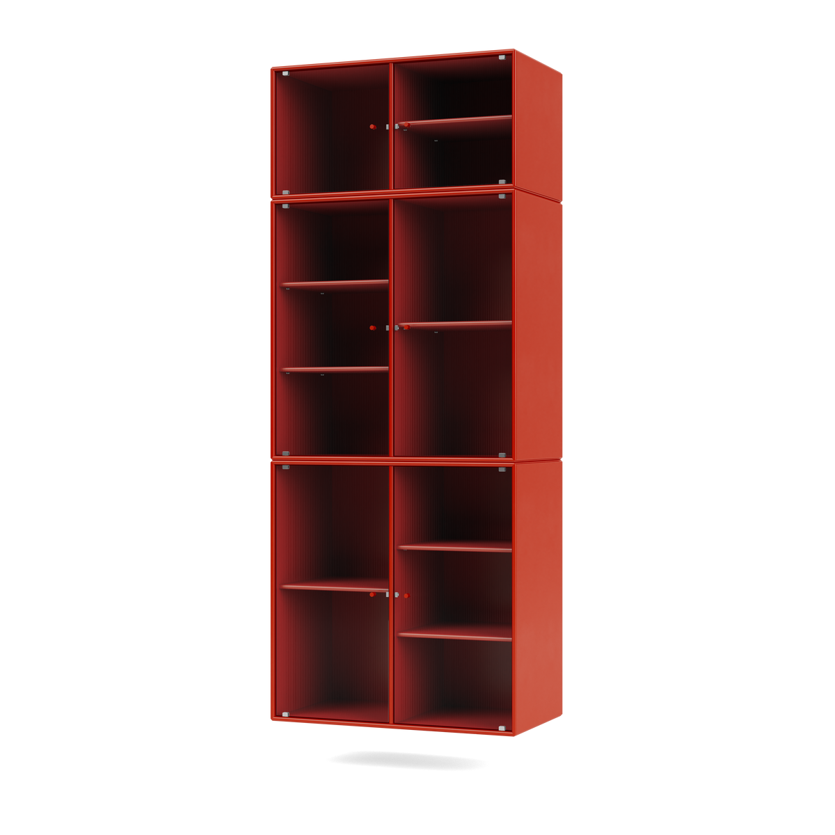 Cabinet Ripple IV par Peter J. Lassen, laque 145 Rosehip, suspendu au mur, packshot Montana
