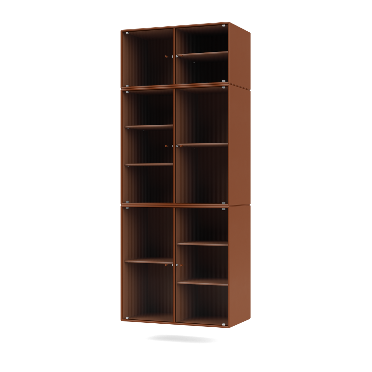 Cabinet Ripple IV par Peter J. Lassen, laque 146 Hazelnut, suspendu au mur, packshot Montana