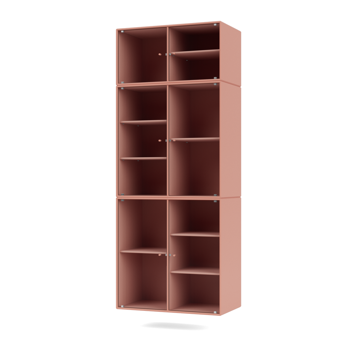 Cabinet Ripple IV par Peter J. Lassen, laque 151 Rhubarb, suspendu au mur, packshot Montana