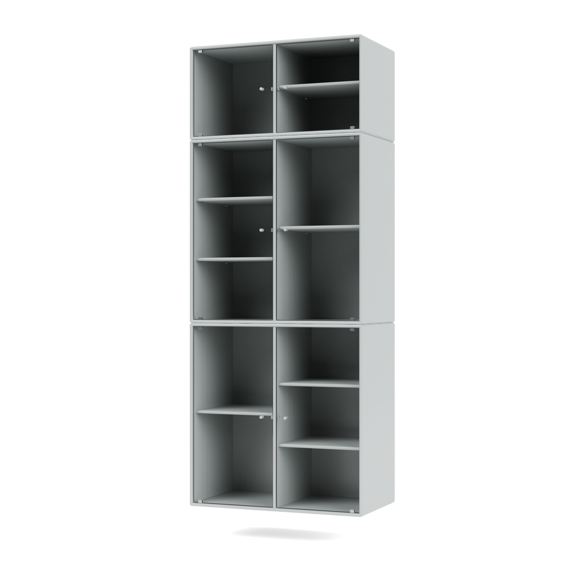 Cabinet Ripple IV par Peter J. Lassen, laque 156 Oyster, suspendu au mur, packshot Montana