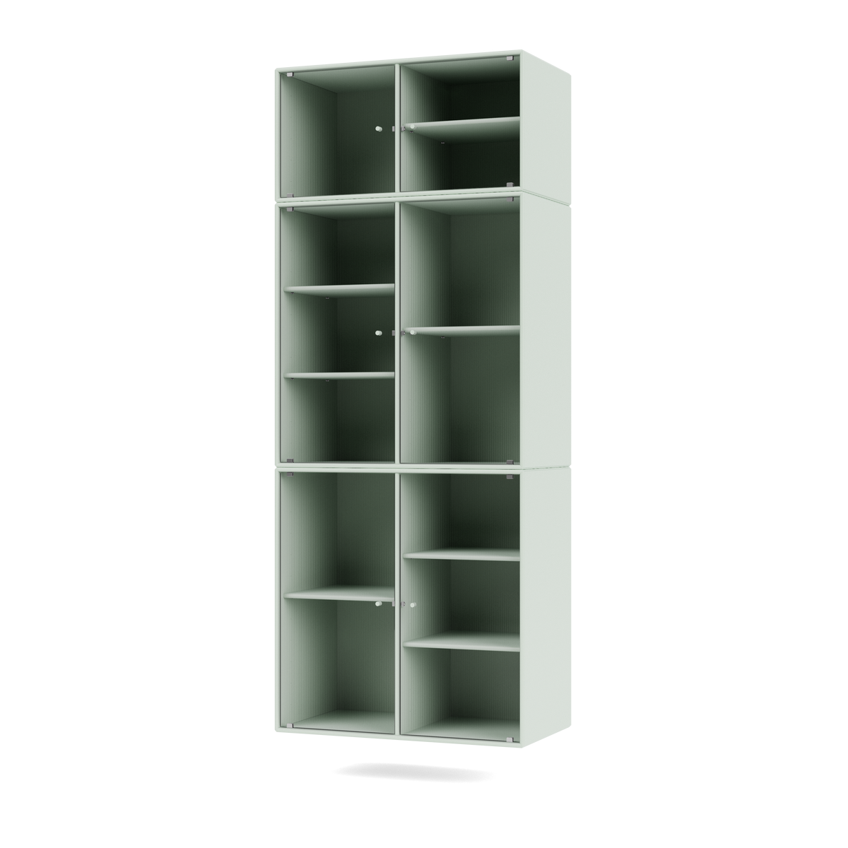 Cabinet Ripple IV par Peter J. Lassen, laque 161 Mist, suspendu au mur, packshot Montana