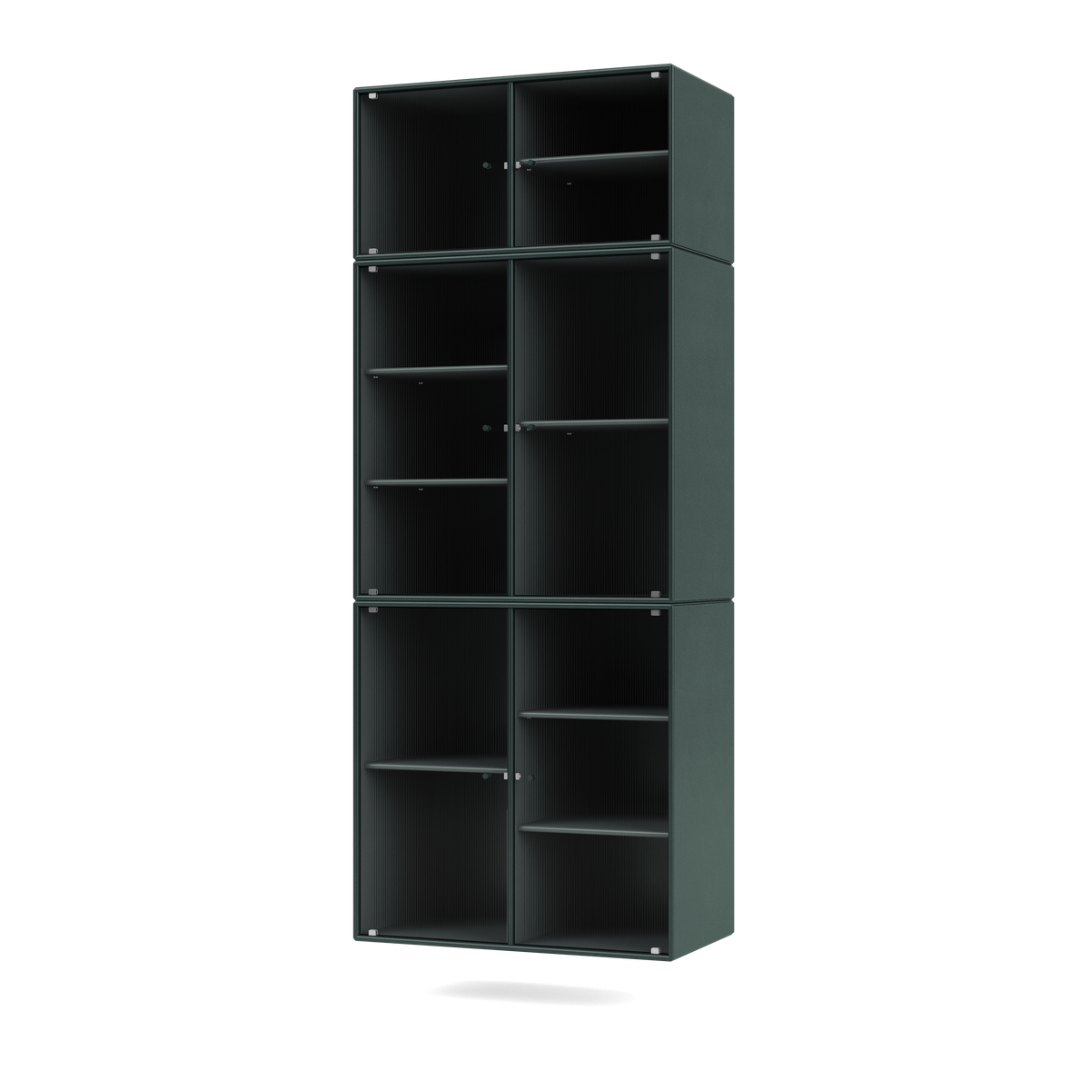 Cabinet Ripple IV par Peter J. Lassen, laque 163 Black Jade, suspendu au mur, packshot Montana
