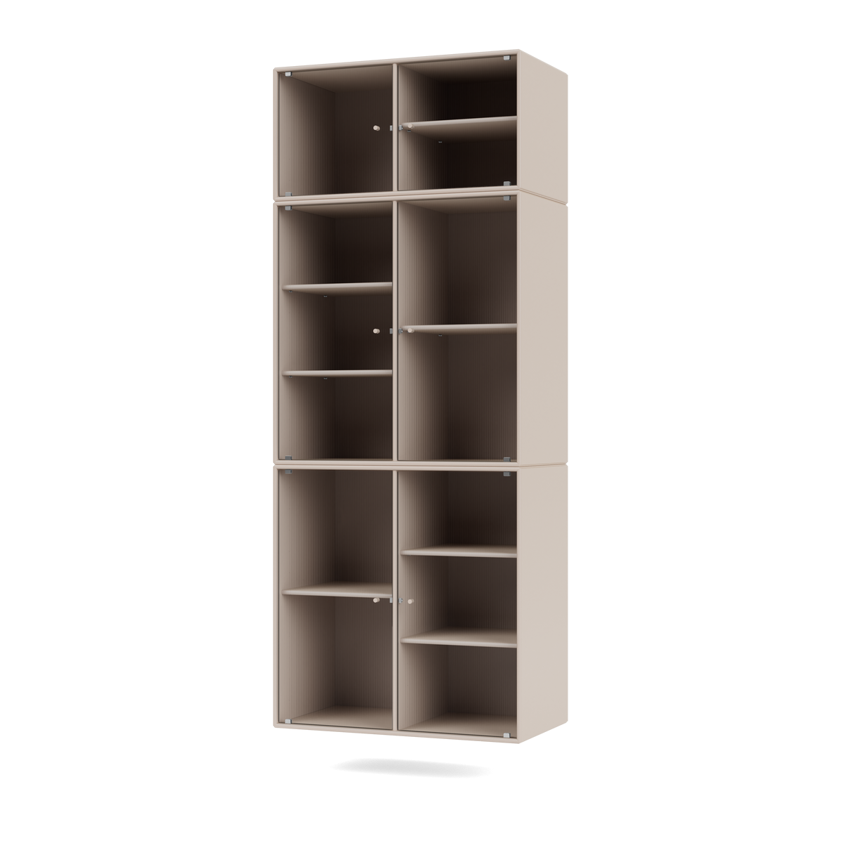 Cabinet Ripple IV par Peter J. Lassen, laque 168 Clay, suspendu au mur, packshot Montana