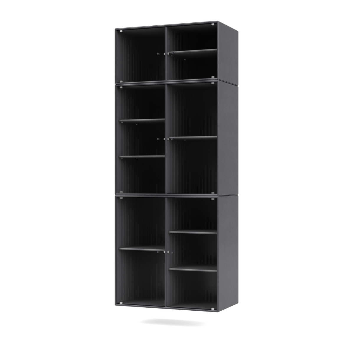 Cabinet Ripple IV par Peter J. Lassen, laque 36 Coal, suspendu au mur, packshot Montana