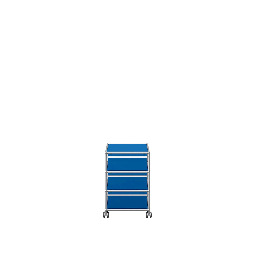 Caisson 3 tiroirs sur roulettes USM M26 - Usm Haller-Bleu gentiane-The Woods Gallery