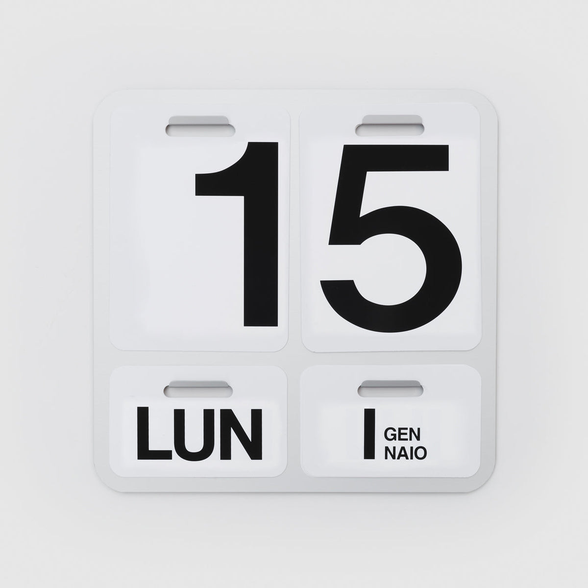 Calendrier Formosa par Enzo Mari - Danese Milano-Noir/Alu-Allemand-The Woods Gallery