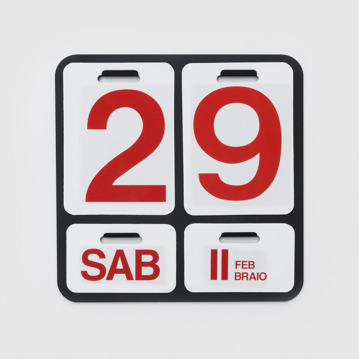 Calendrier Formosa par Enzo Mari - Danese Milano-Rouge-Allemand-The Woods Gallery