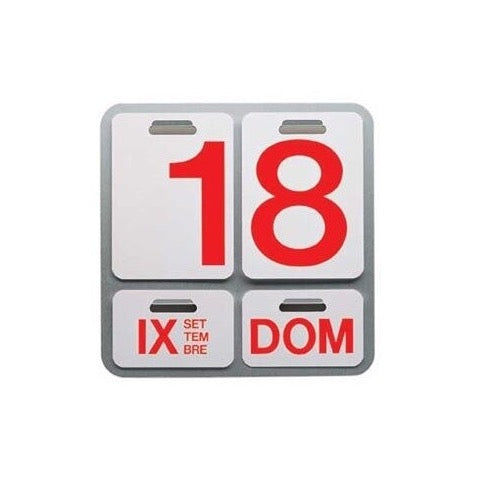 Calendrier Formosa par Enzo Mari - Danese Milano-Rouge/Alu-Italien-The Woods Gallery