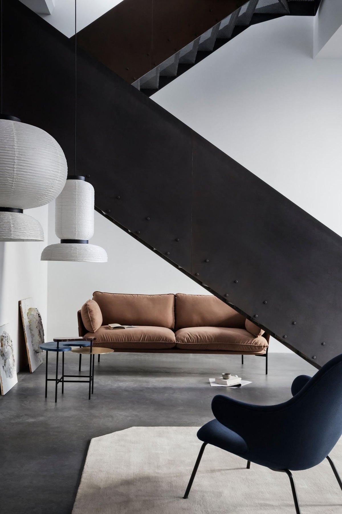 Canapé 2 places Cloud LN2 de Luca Nichetto - &amp;Tradition-Chrome-Tissu groupe 1-The Woods Gallery
