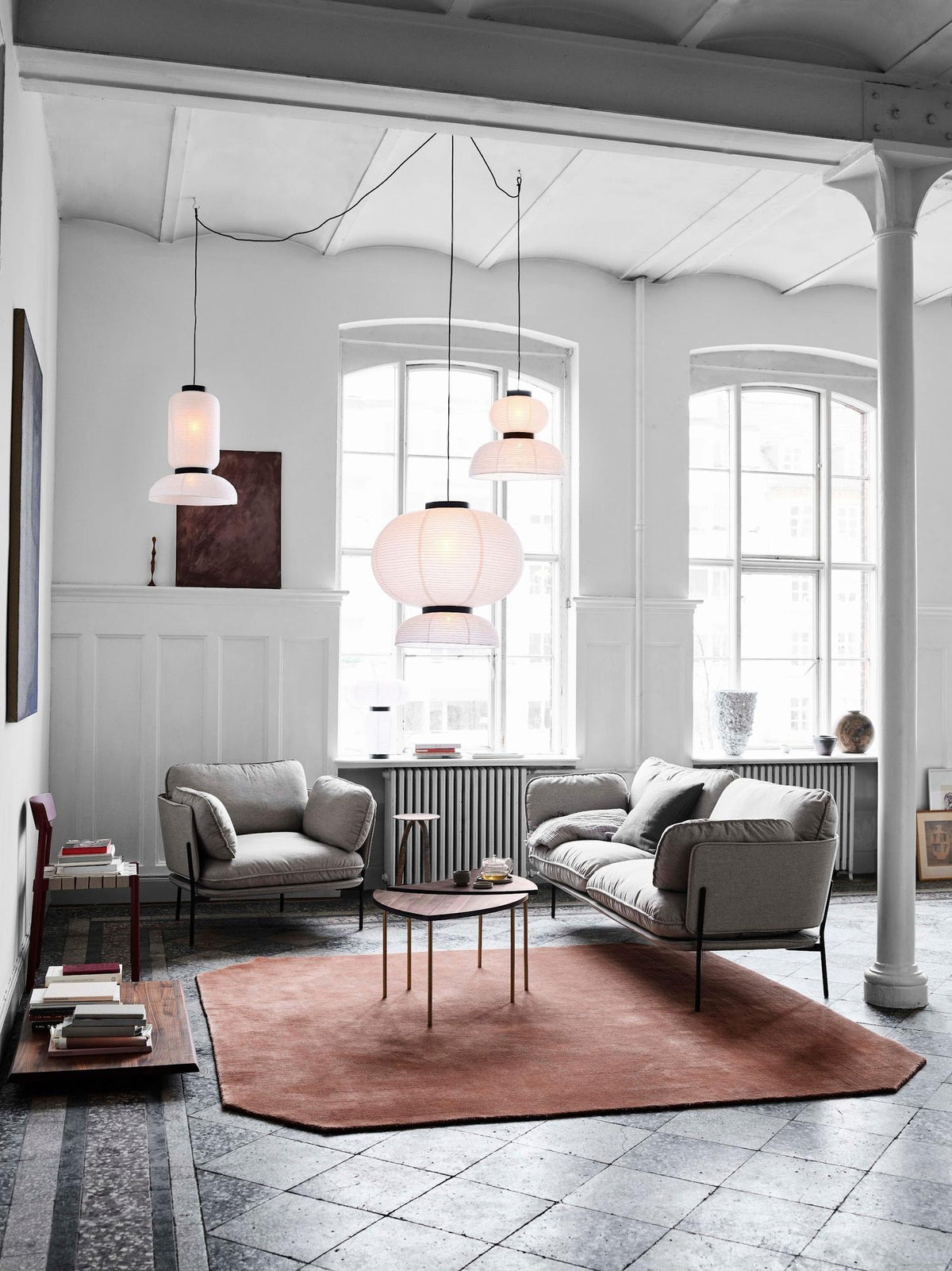 Canapé 2 places Cloud LN2 de Luca Nichetto - &amp;Tradition-Chrome-Tissu groupe 1-The Woods Gallery