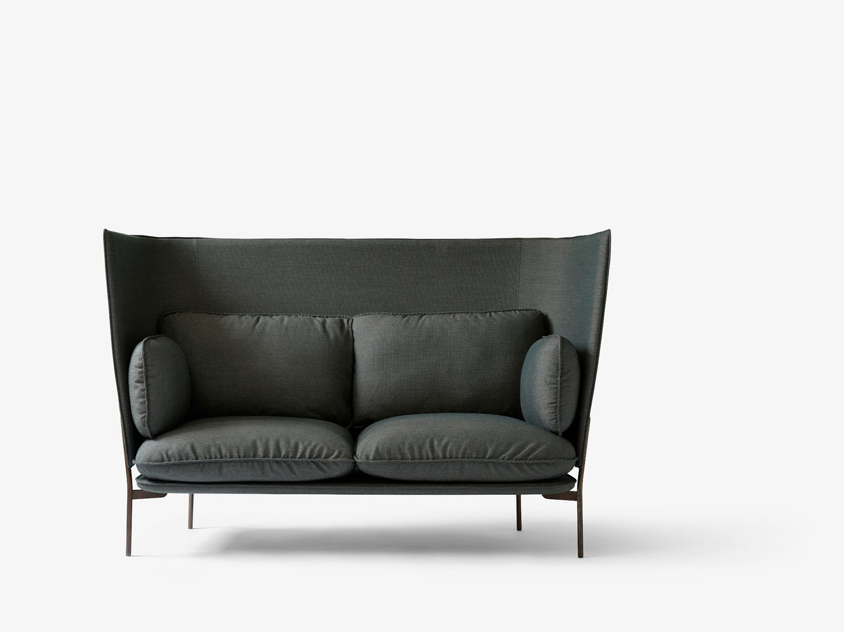 Canapé 2 places Cloud LN6 dossier haut de Luca Nichetto - &amp;Tradition-Chrome-Tissu groupe 1-The Woods Gallery